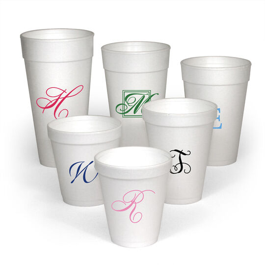 Design Your Own Single Initial Styrofoam Cups